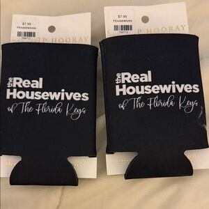 Black Drink Koozies with White Text